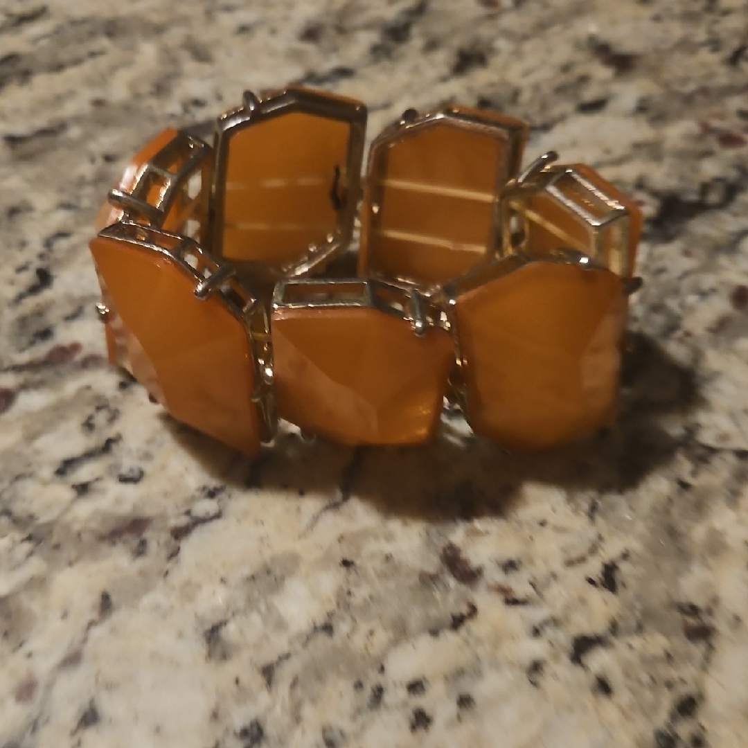The Limited Gold And Orange Stone Bracelet 16$